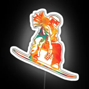 Snowboard Girl RGB Neon Sign