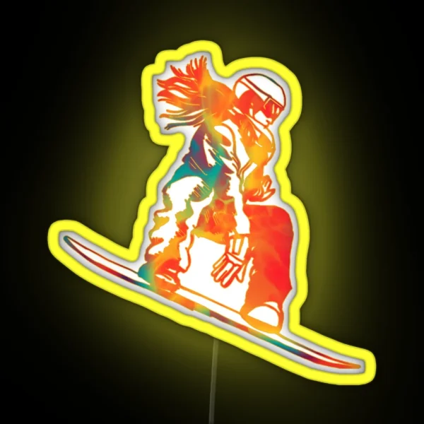 Snowboard Girl RGB Neon Sign