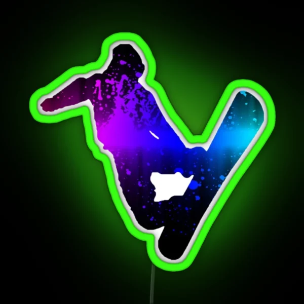 Snowboard Splash RGB Neon Sign