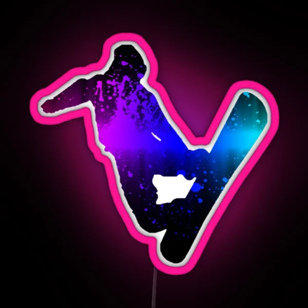 Snowboard Splash RGB Neon Sign