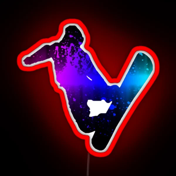 Snowboard Splash RGB Neon Sign