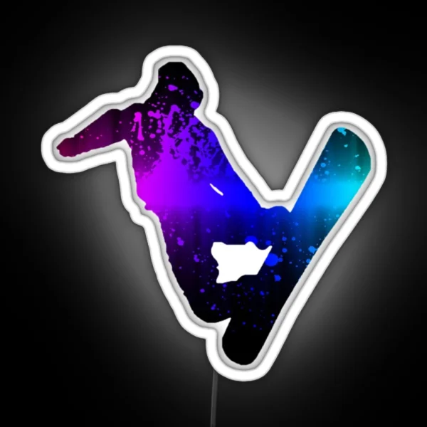 Snowboard Splash RGB Neon Sign
