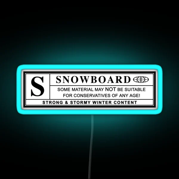 Snowboard Warning Label RGB Neon Sign