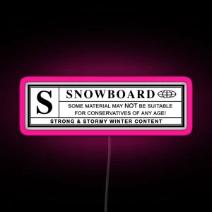 Snowboard Warning Label RGB Neon Sign