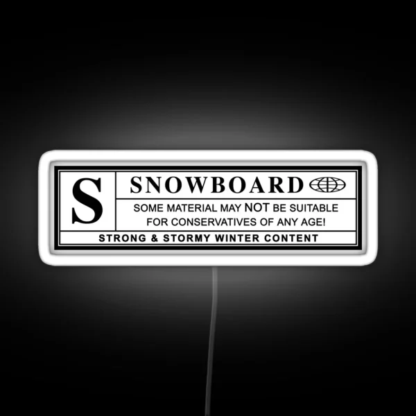 Snowboard Warning Label RGB Neon Sign
