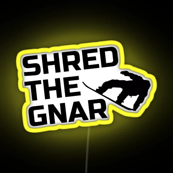 Snowboarding Design Shred The Gnar RGB Neon Sign