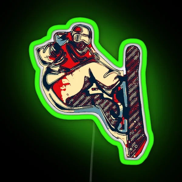 Snowboarding Fool Snowboarder RGB Neon Sign