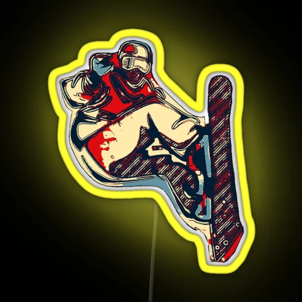 Snowboarding Fool Snowboarder RGB Neon Sign
