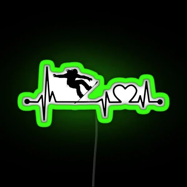 SNOWBOARDING HEARTBEAT RGB Neon Sign