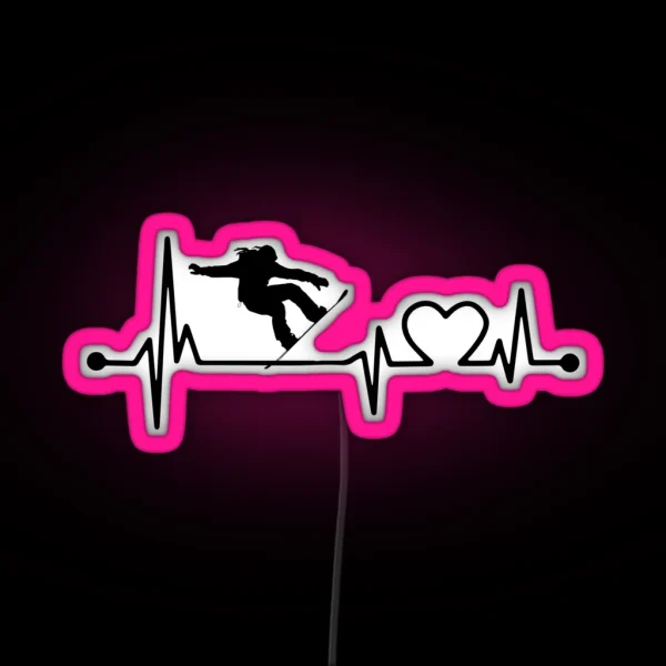 SNOWBOARDING HEARTBEAT RGB Neon Sign