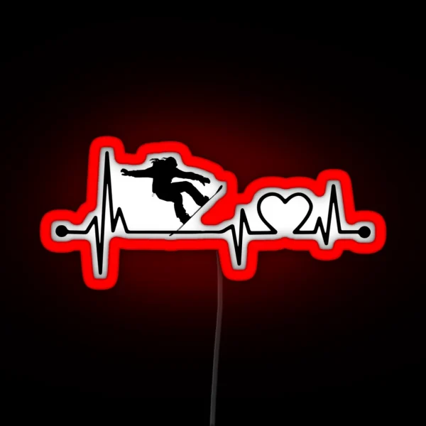 SNOWBOARDING HEARTBEAT RGB Neon Sign
