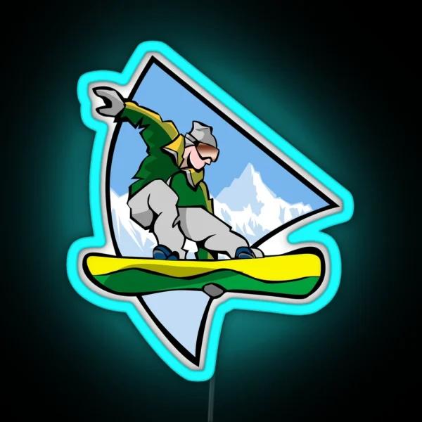 Snowboarding RGB Neon Sign