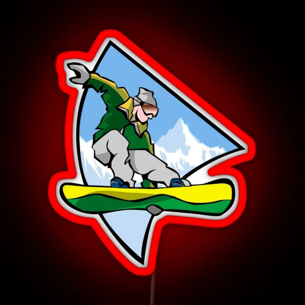 Snowboarding RGB Neon Sign