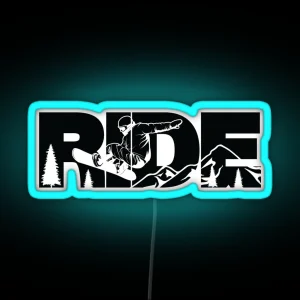 Snowboarding Ride Winter Sports RGB Neon Sign