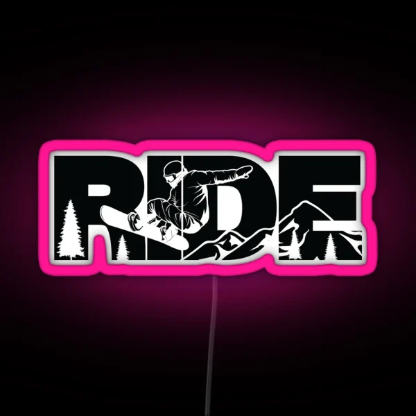 Snowboarding Ride Winter Sports RGB Neon Sign