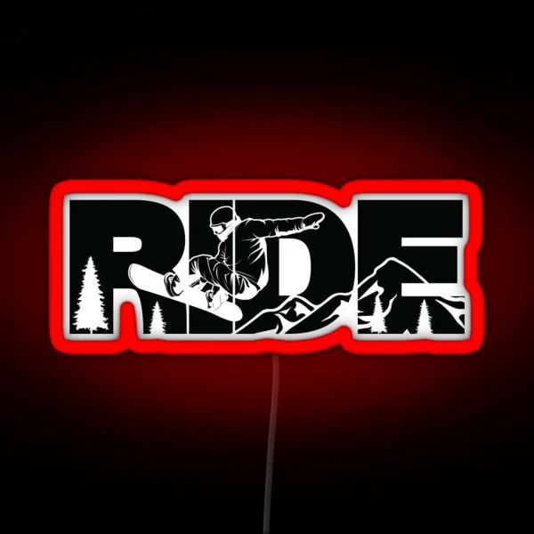 Snowboarding Ride Winter Sports RGB Neon Sign