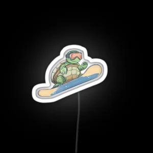 Snowboarding Turtle RGB Neon Sign