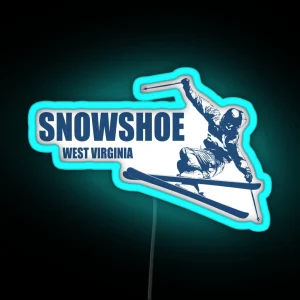 Snowshoe Mountain West Virginia Skier RGB Neon Sign