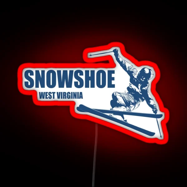 Snowshoe Mountain West Virginia Skier RGB Neon Sign