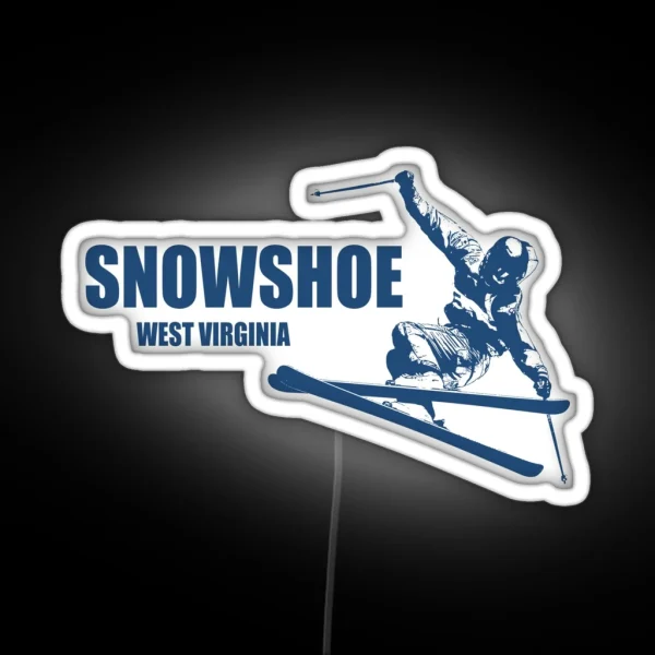 Snowshoe Mountain West Virginia Skier RGB Neon Sign