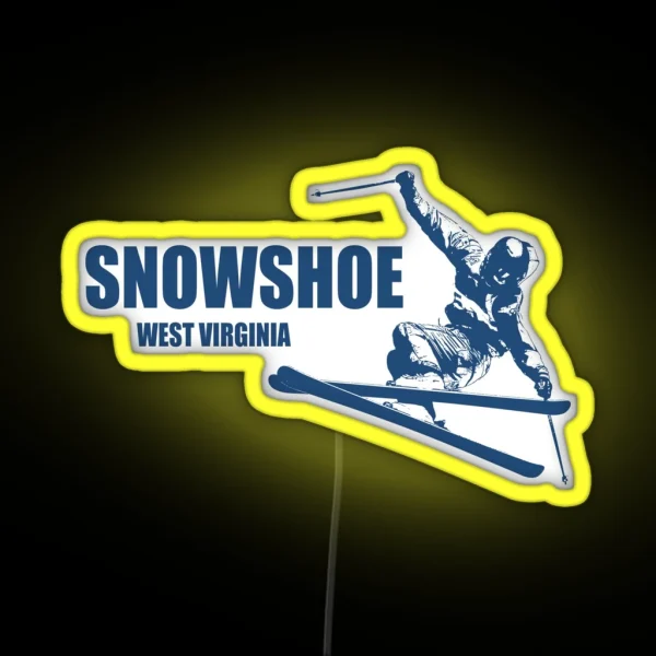 Snowshoe Mountain West Virginia Skier RGB Neon Sign