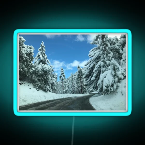 Snowy Beautiful Mountains RGB Neon Sign