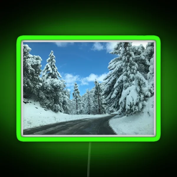 Snowy Beautiful Mountains RGB Neon Sign