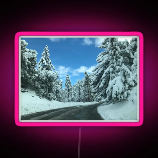 Snowy Beautiful Mountains RGB Neon Sign