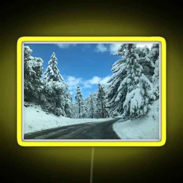 Snowy Beautiful Mountains RGB Neon Sign