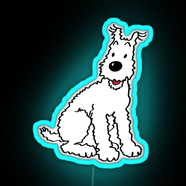 Snowy Dog Tin Tin Led RGB Neon Sign