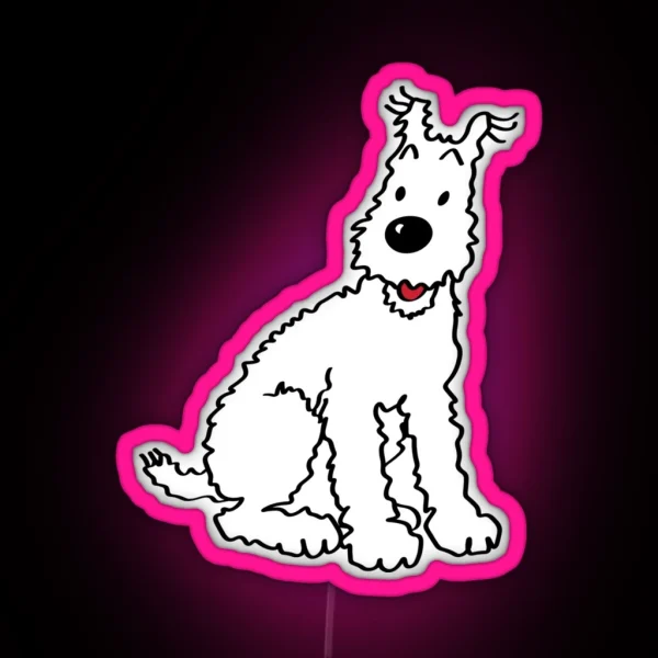 Snowy Dog Tin Tin Led RGB Neon Sign
