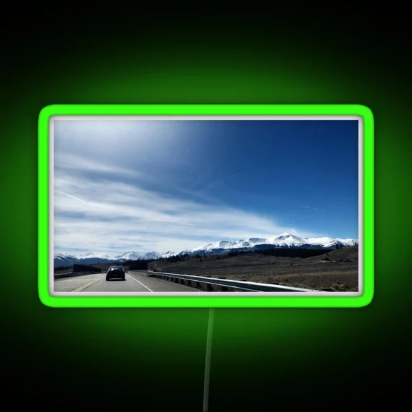 Snowy Drive Through The Peaks RGB Neon Sign