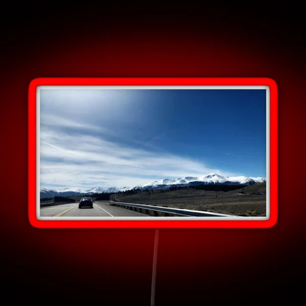 Snowy Drive Through The Peaks RGB Neon Sign