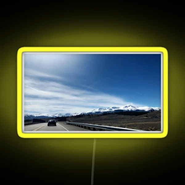 Snowy Drive Through The Peaks RGB Neon Sign