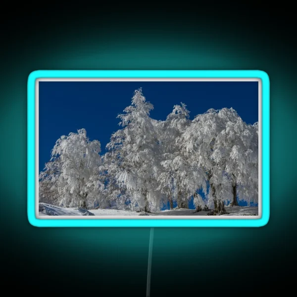 Snowy Fir Trees RGB Neon Sign