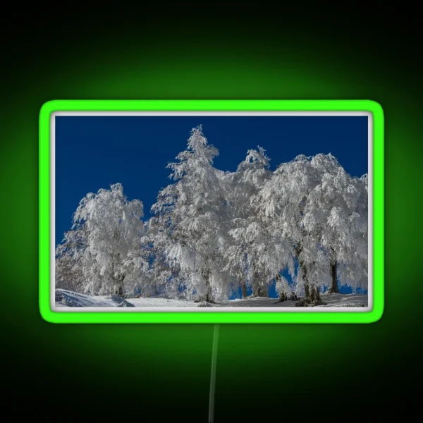 Snowy Fir Trees RGB Neon Sign