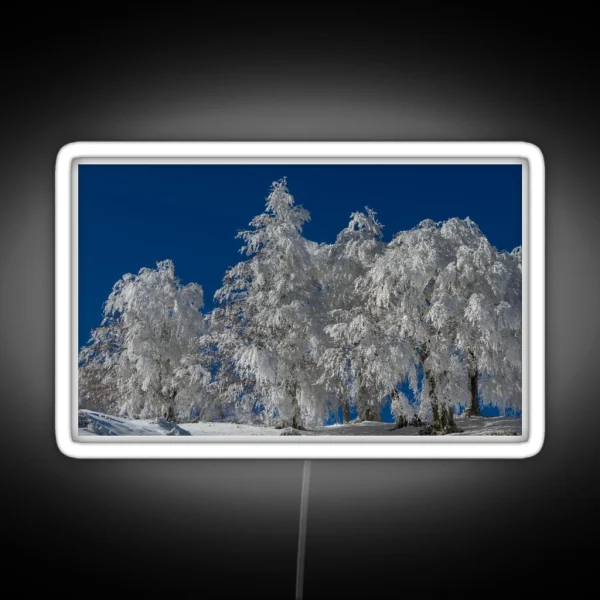 Snowy Fir Trees RGB Neon Sign