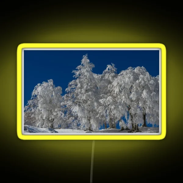 Snowy Fir Trees RGB Neon Sign