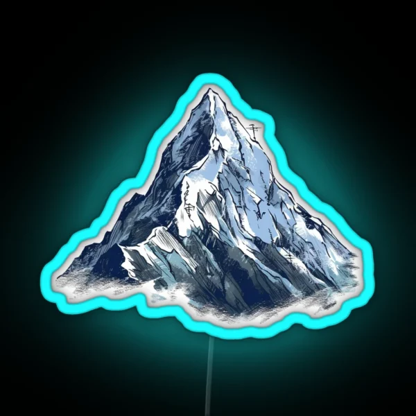 Snowy Mountain Landscape RGB Neon Sign