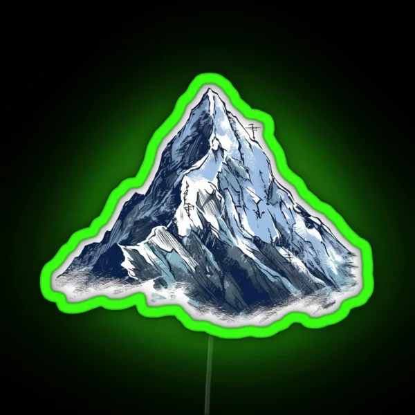 Snowy Mountain Landscape RGB Neon Sign