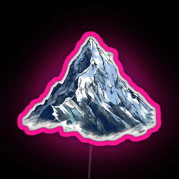 Snowy Mountain Landscape RGB Neon Sign