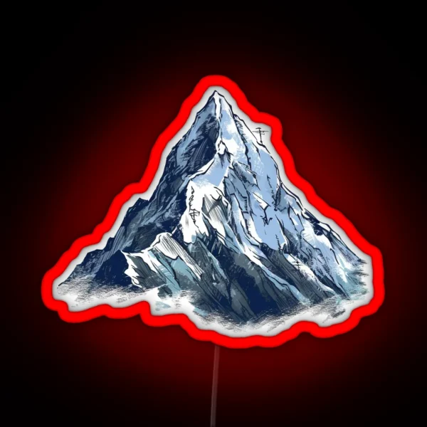 Snowy Mountain Landscape RGB Neon Sign