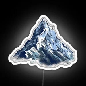 Snowy Mountain Landscape RGB Neon Sign
