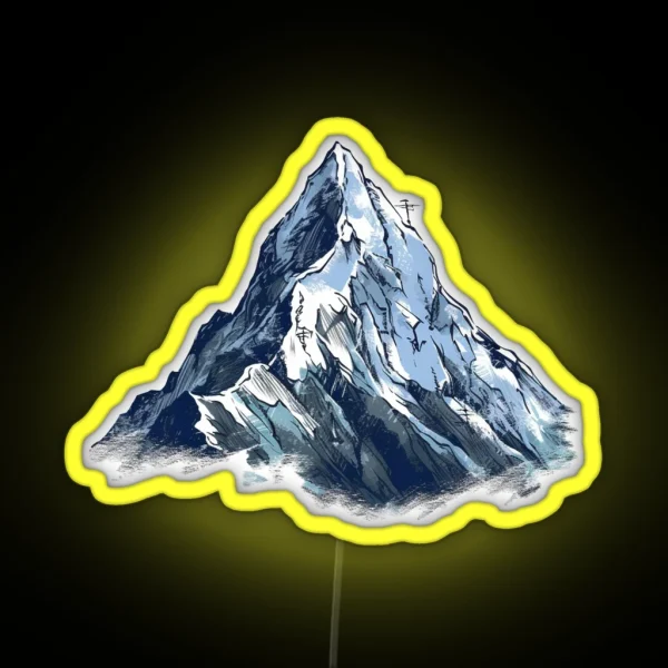 Snowy Mountain Landscape RGB Neon Sign