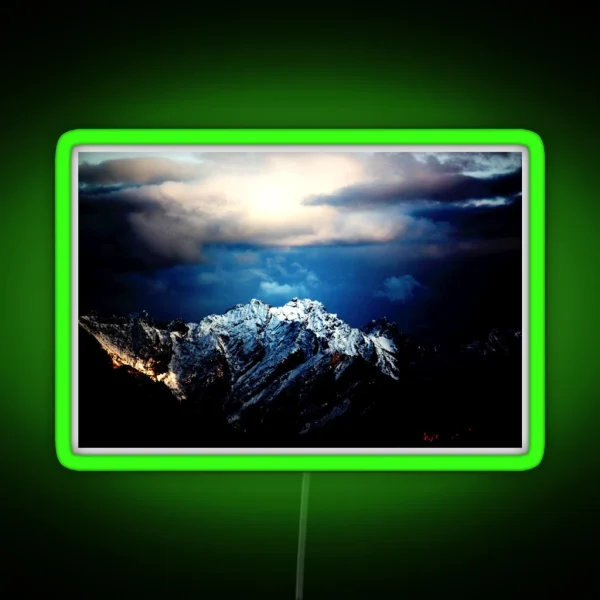 Snowy Mountain Peaks RGB Neon Sign