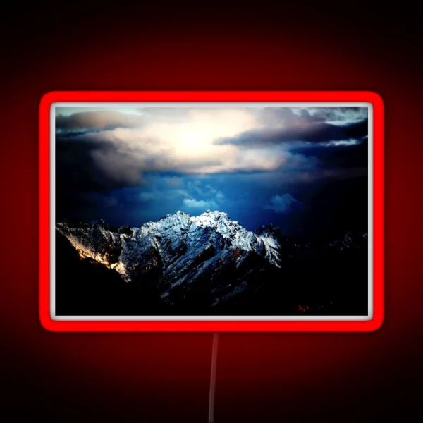 Snowy Mountain Peaks RGB Neon Sign