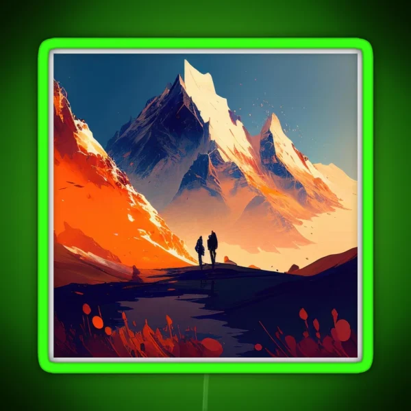 Snowy Mountain Peaks RGB Neon Sign