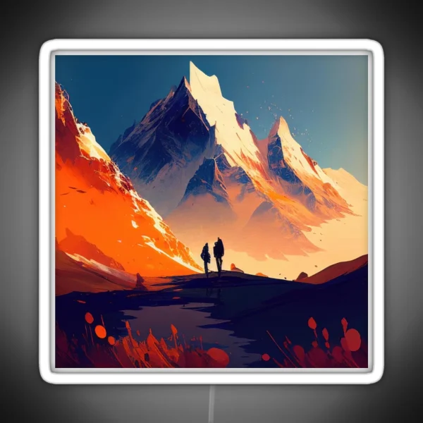 Snowy Mountain Peaks RGB Neon Sign