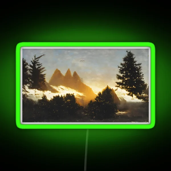 Snowy Mountain Peaks RGB Neon Sign