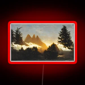 Snowy Mountain Peaks RGB Neon Sign
